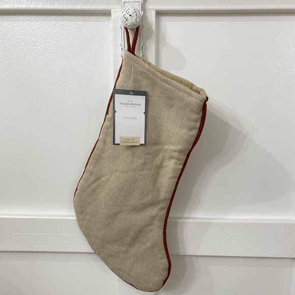 Studio McGee Beige/Deep Red Christmas Stocking - Picture 2 of 7
